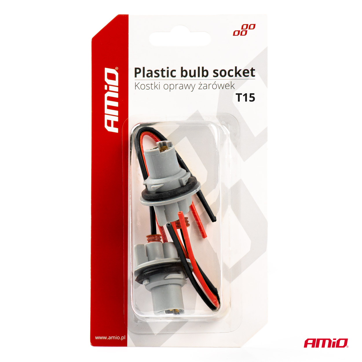 Mufa bec T15, plastic; soclu, set 2 buc.; AMIO