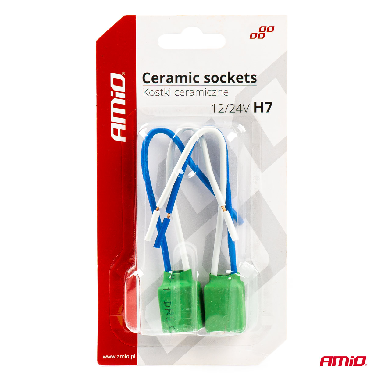 Mufa bec H7, ceramica; soclu, set 2 buc.; AMIO
