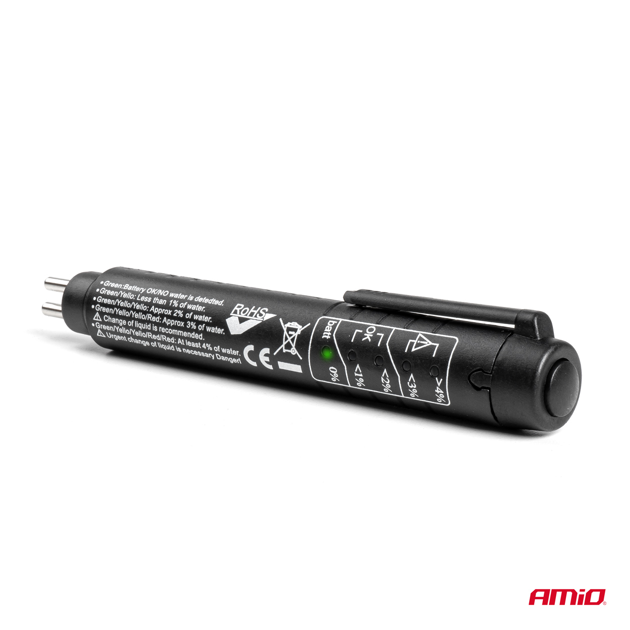 Tester lichid frana; DOT 3, DOT 4, DOT 5, DOT 5.1, electronic, indicator LED; AMIO
