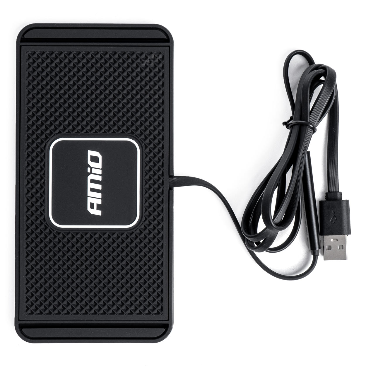 Incarcator wireless pentru masina, 15W, 3000 mA, cablu 1m, Negru, 158x78mm, silicon, WCP-1; AMIO