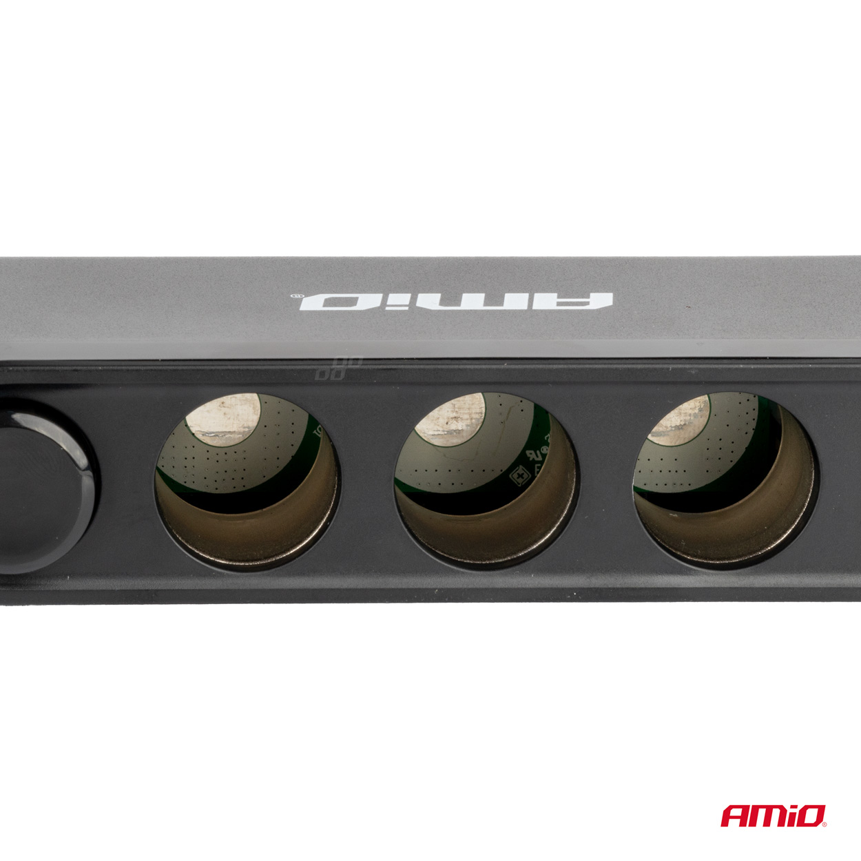 Triplu stecher bricheta, priza cu prelungitor, cu volmetru 12V/ 24V, 2x USB 2.0 2.4V, 1xUSB 3.0 , 1x USB C 30W