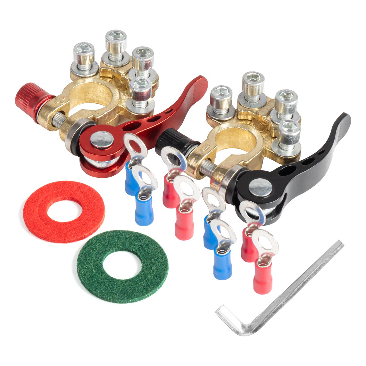 Set borne auto cu decuplare rapida, cu papuci si protectii ; AMIO
