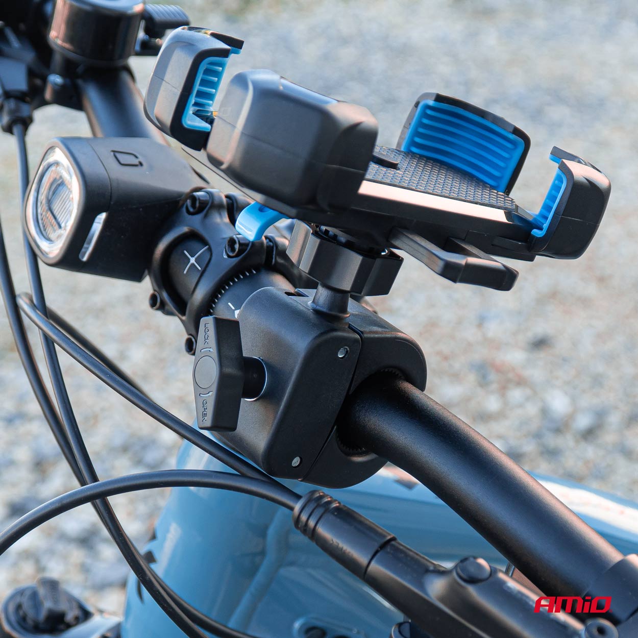 Suport rotativ 360� pentru telefon, pentru bicicleta, motocicleta, scuter; AMIO