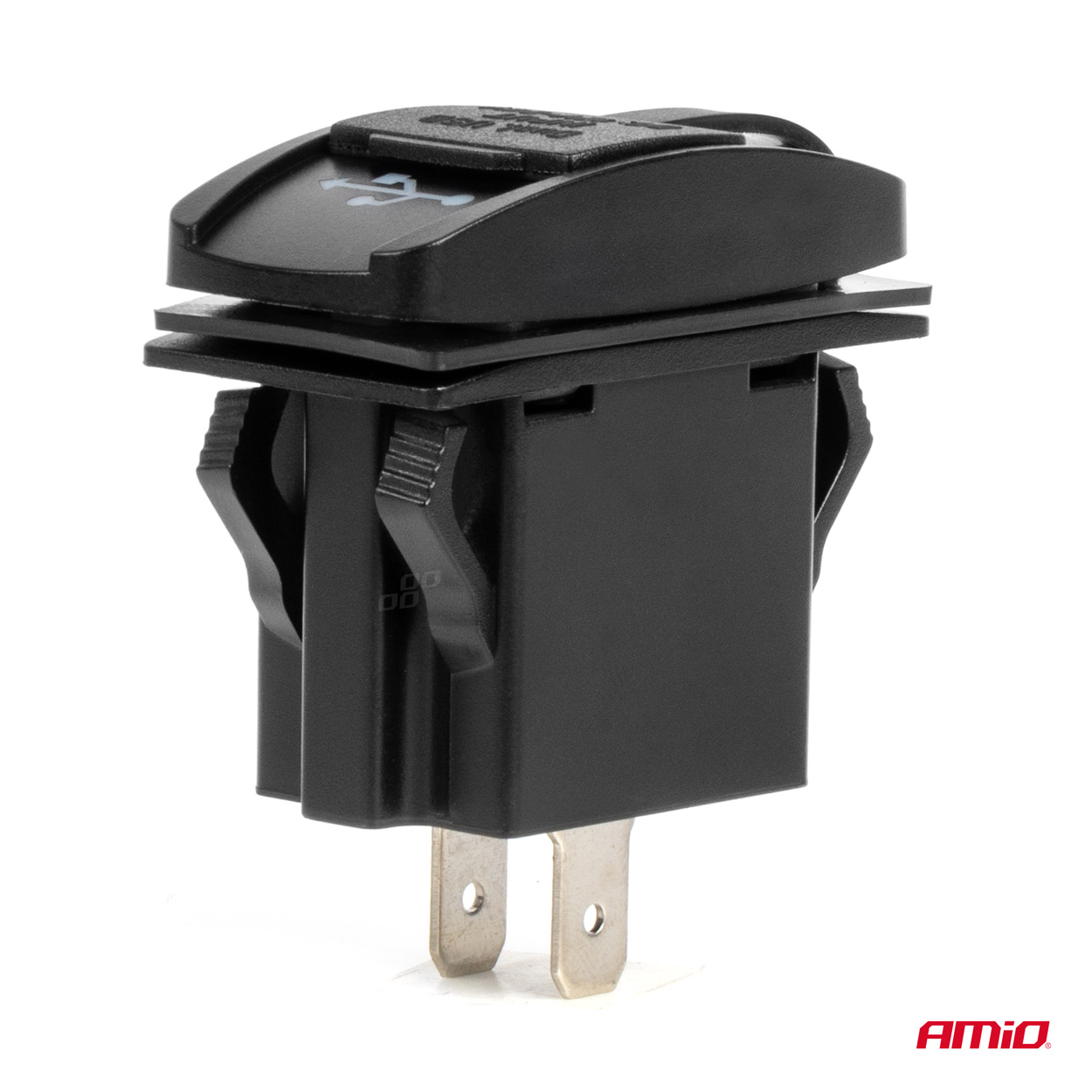 Priza cu 2 USB, cu LED rosu, 12-24V, iesire 5V 3.1A, incastrabila, rezistent la apa