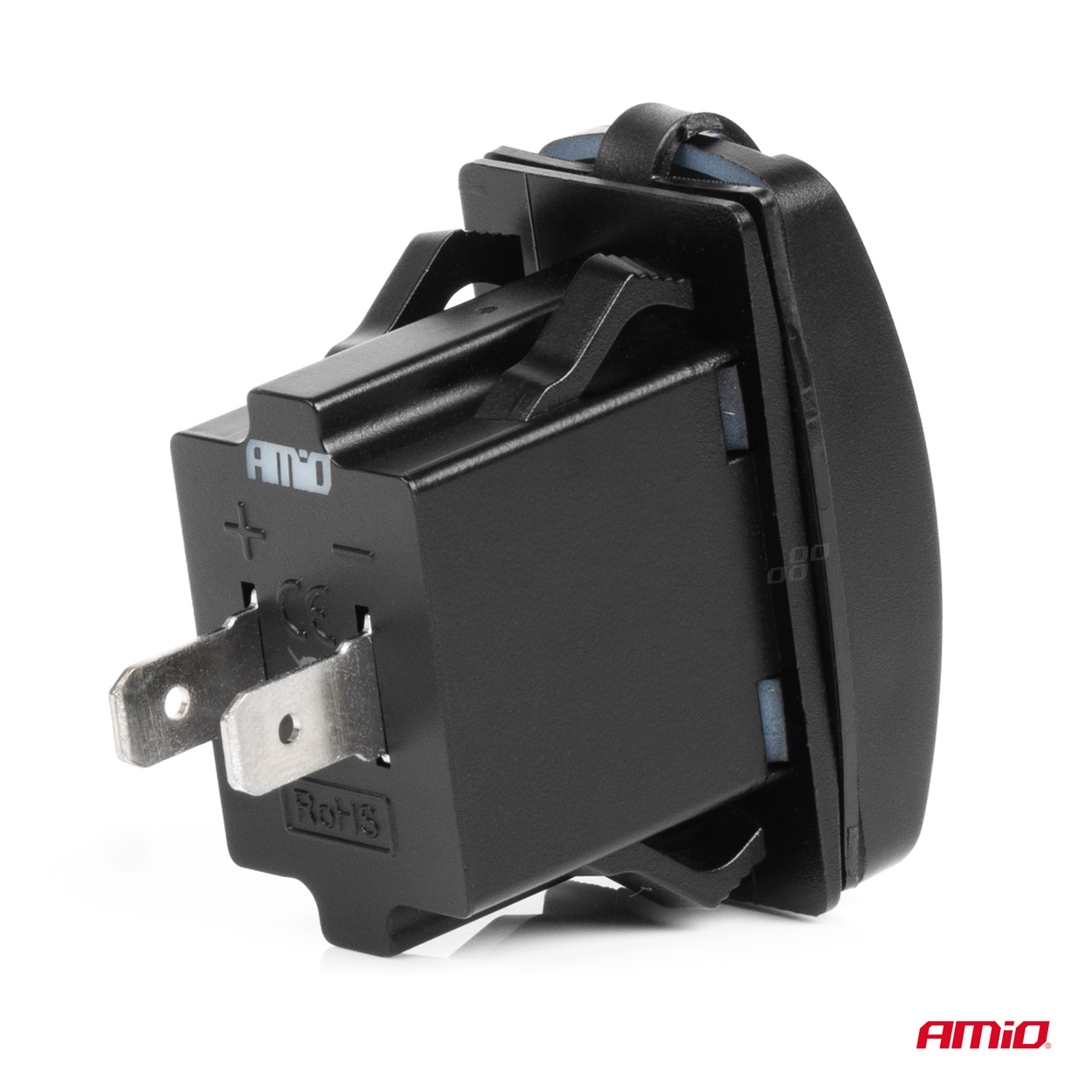 Priza cu 2 USB, cu LED rosu, 12-24V, USB + USB-C QC3.0 12V 24V, incastrabila, rezistent la apa