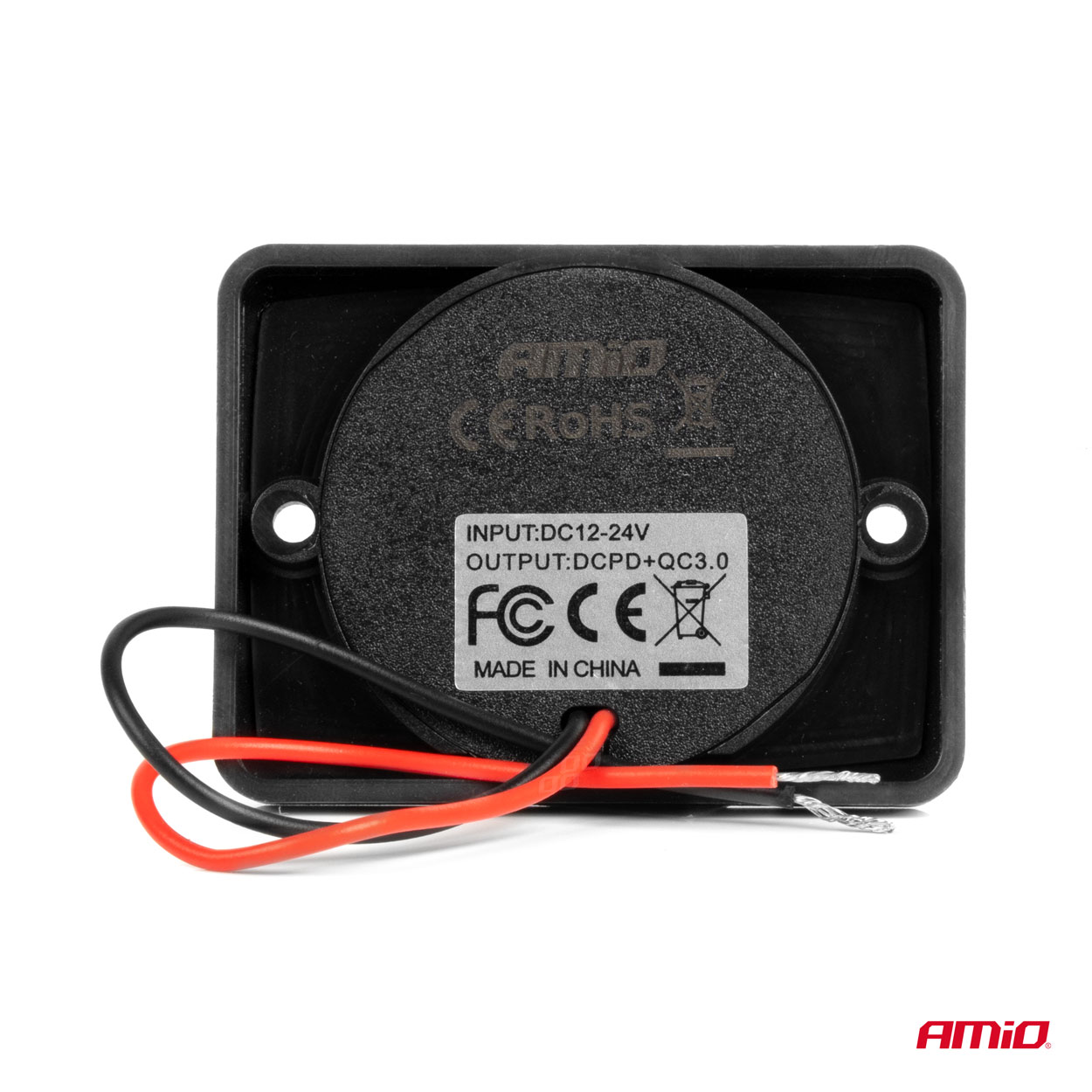 Priza cu 2 USB, 12-24V, USB + USB-C QC3.0 12V 24V, suport patrat, rezistent la apa