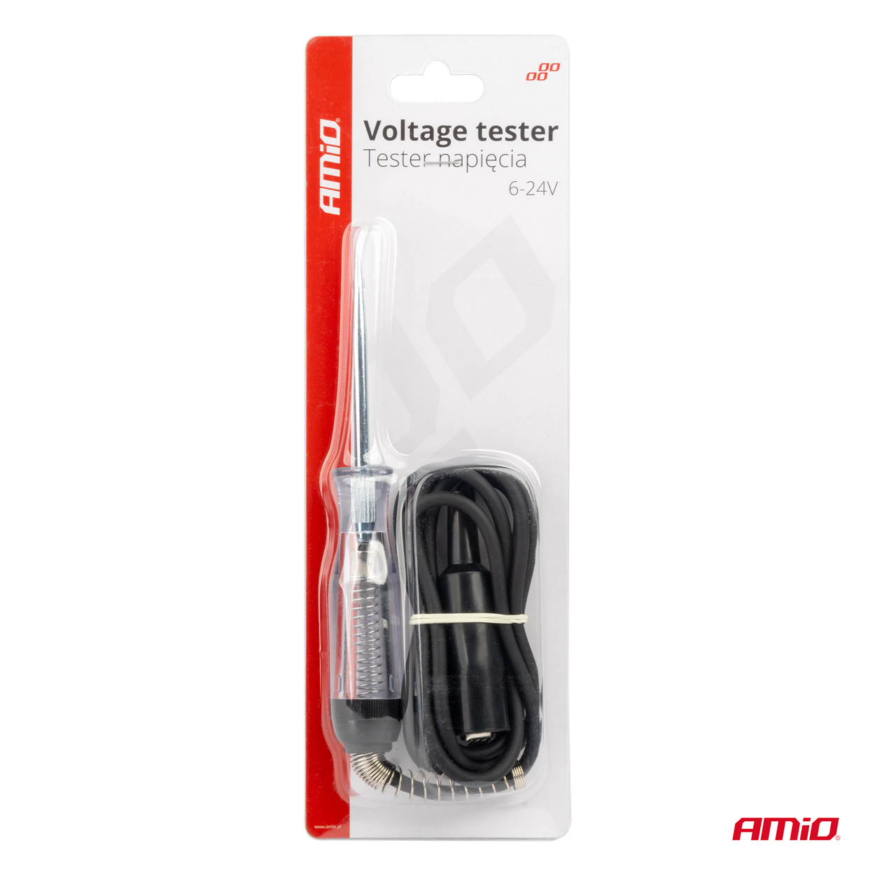 Tester de tensiune auto cu clema de crocodil 6-24V, AMIO