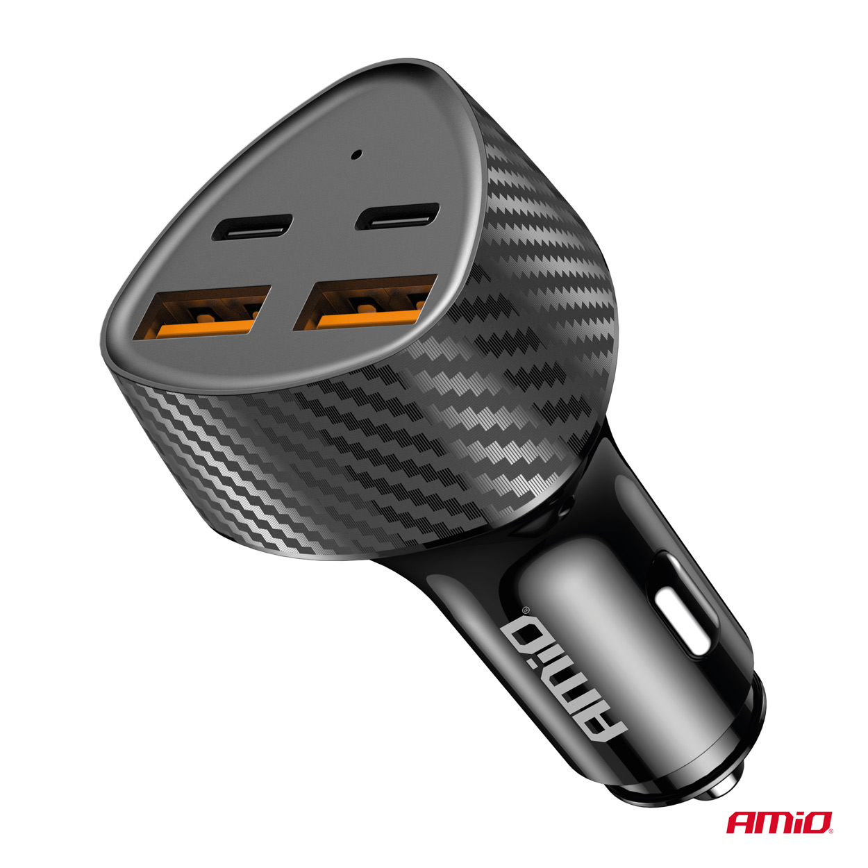 Incarcator auto la priza bricheta 2xUSB A + 2xUSB C, Incarcare rapida 50W; AMIO