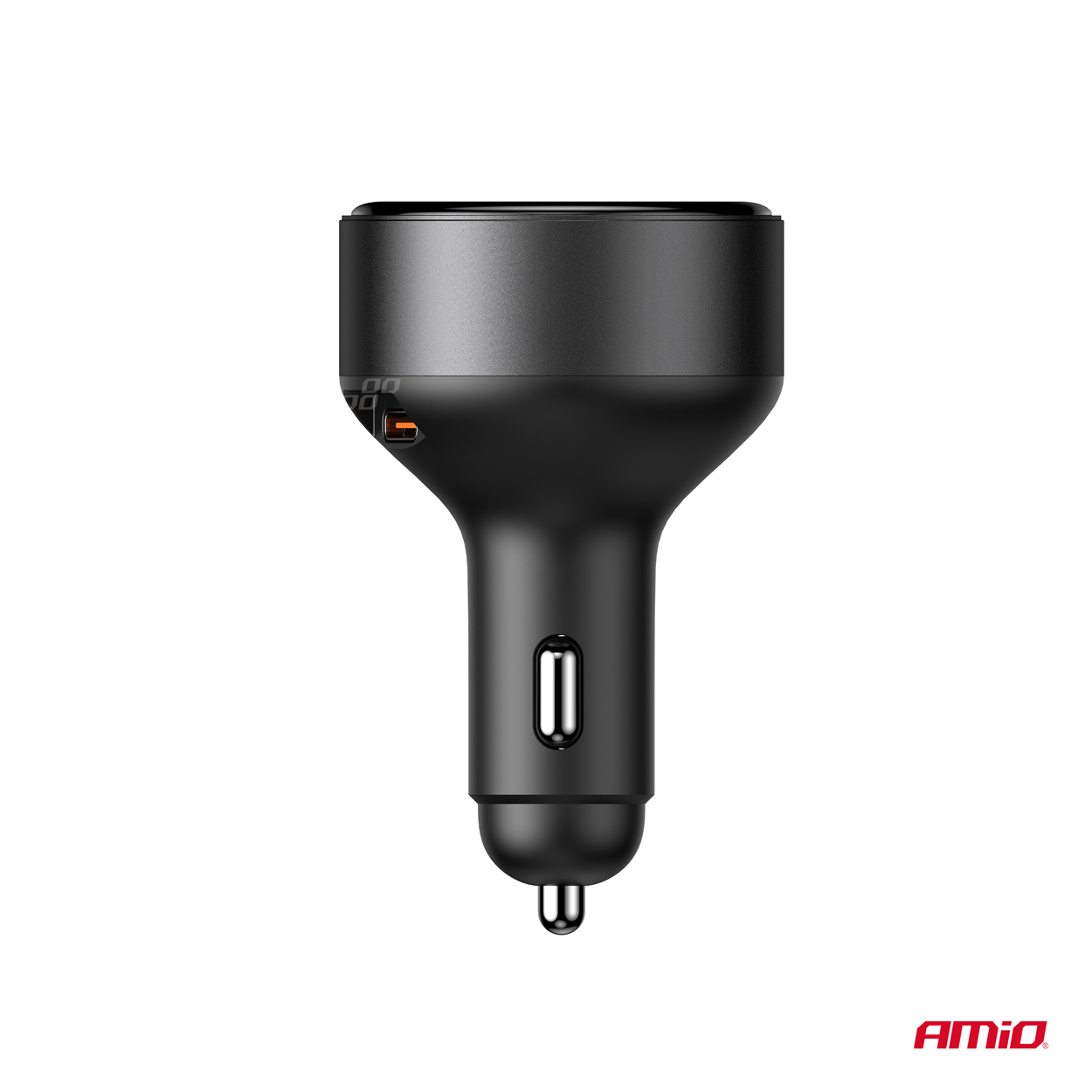 Incarcator auto la priza bricheta, cablu USB-C retractabil + port USB-C, 12/24V, 60W, Incarcare rapida; AMIO