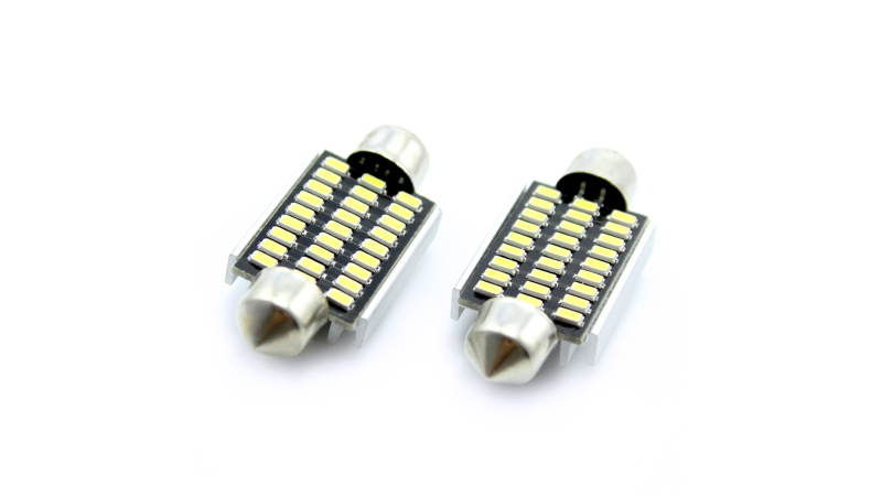 Bec LED Sofit 39mm, 27 LED SMD, �12V, 2,5 W, 6000K, Can118 LED sofit � plafoniera, set 2 buc., 1 set, CAN118