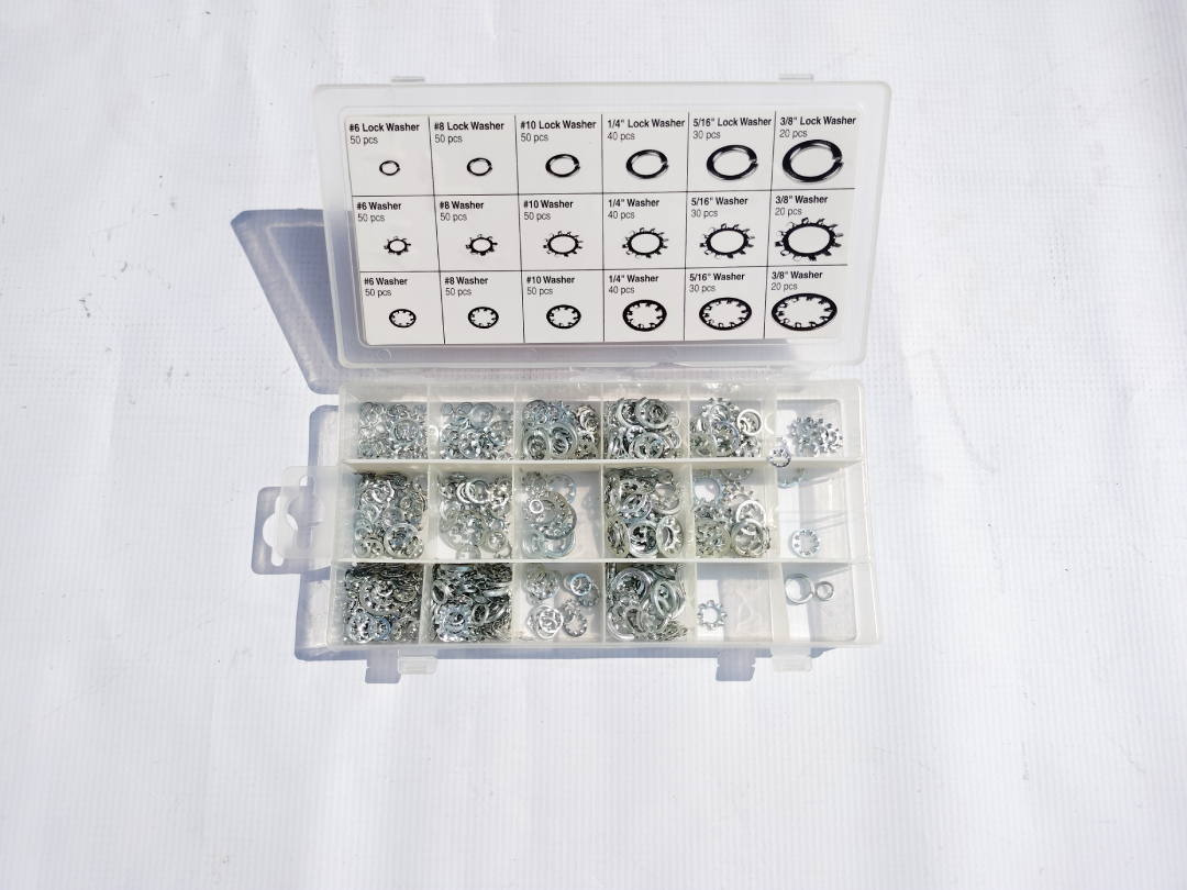 Set saibe blocare 720 piese , diverse marimi si modele, saibe crestate interior, grover, crestate exterior- LIPSA PIESE