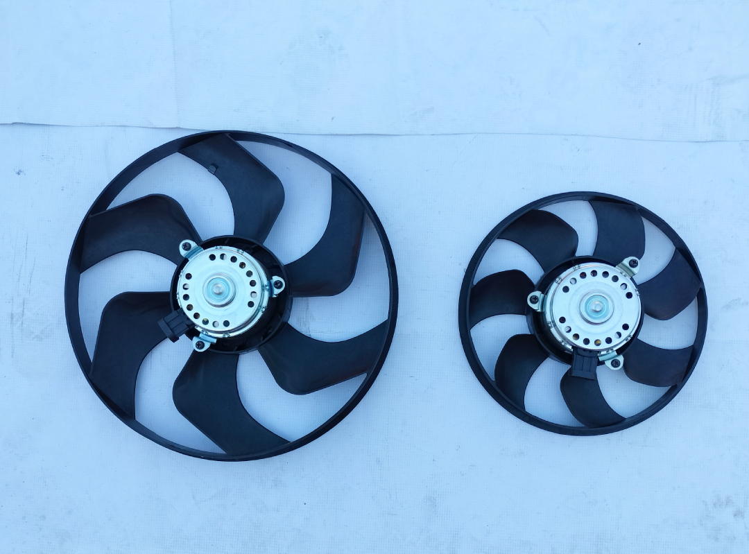 GMV radiator electroventilator Renault Trafic, 2006-2014, Nissan Primastar/ Opel Vivaro 2006-2014 2006-2010, motor 2.0 dci, 2.5 dci, diesel, cutie manuala/automata, 385/285 mm; (2 +2) pini,