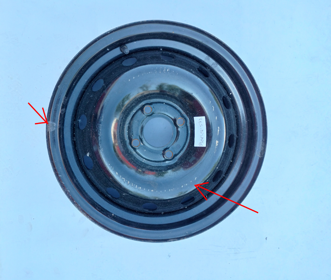 Janta tabla Dacia Logan 1 model 2004-2009 , Logan MCV , Sandero 1 06.2008-10.2012, 15 inch cu 4 prezoane, produs resigilat - vezi POZE
