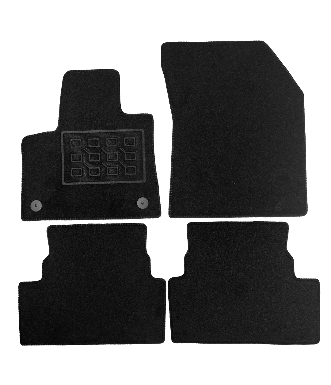 Set covorase auto mocheta Peugeot 3008 2 2016-&gt; ; Grandland X 2017-&gt; 2016-&gt;, Negru, 4 buc.