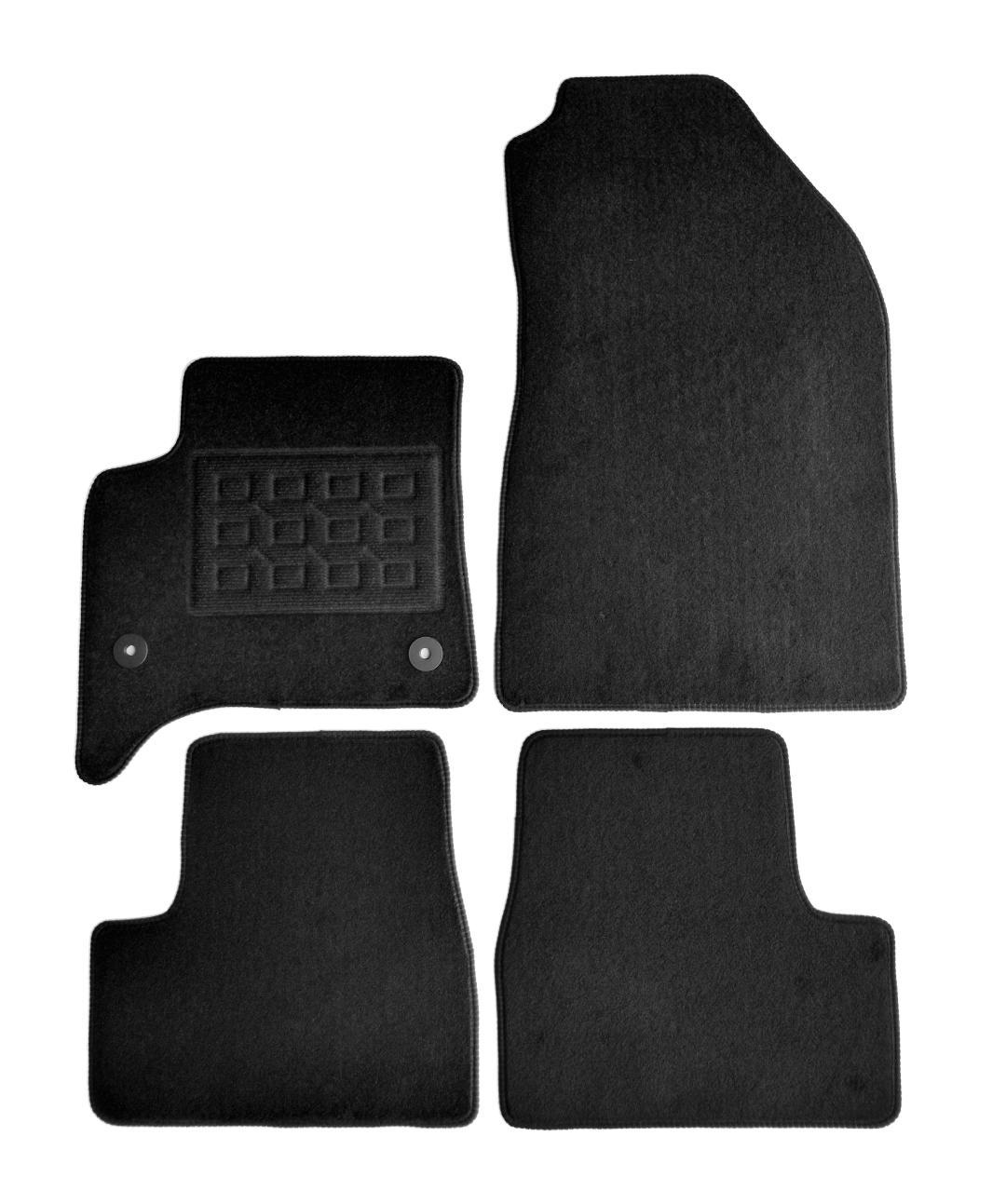 Set covorase auto mocheta Fiat Grande Panda Mhev 2025-&gt;, Negru, 4 buc.