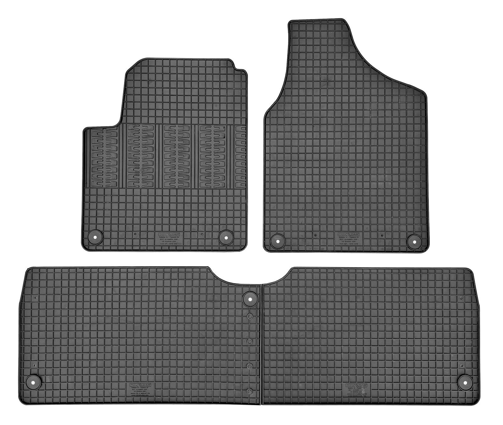 Set covorase auto cauciuc VW Sharan 1 2005-2010, SEAT Alhambra 2005-2010 - 5 LOCURI