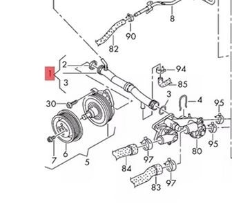 Cuplaj conducta lichid racire Audi A1; Seat Alhambra Ibiza; Skoda Fabia; Vw Beetle Cc Eos Golf Jetta Passat Polo Scirocco Sharan Tiguan Touran, 1.4 TFSI, 03C121065F