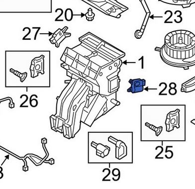 Actuator ventil comutare clapete ventilatie Audi A3 12-, Q2 16-, Q3 (F3) 18-, Tt 14-; Seat Ateca 16-, Leon 13-, Tarraco 18-; Skoda Karoq 17-, Kodiaq 16-, Octavia 13-, Superb 15-; Vw Golf 7 12-, Tiguan 16-, Touran 15-, T-Roc 17-,OE, 2Q0907511G; 5Q0907511K