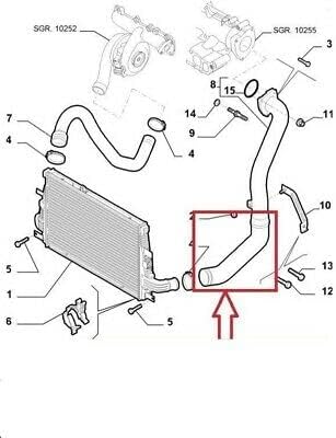 Furtun intercooler Alfa Romeo 159 05-12, motor: 1.9 JTDm, Cauciuc, 50501562; 60698400