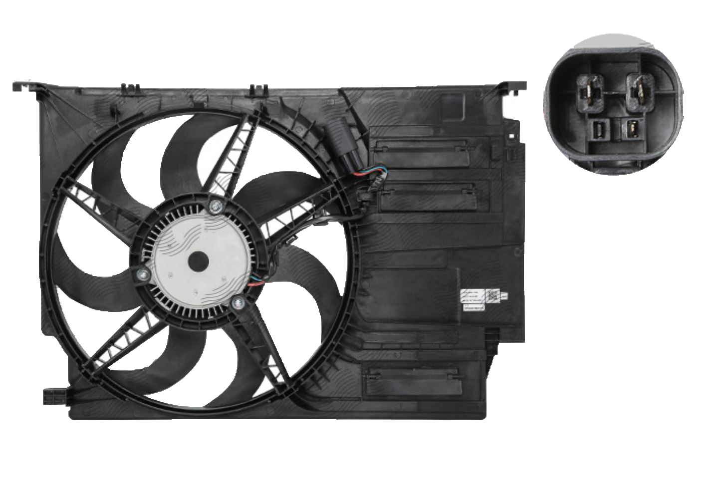 Ventilator radiator Bmw 2 Active/Gran Tourer (F45/46) 14-, X1 F48 15-, X2 F39 18-; Mini Clubman 14-, Mini 14-, motor: 1.5 D, 2.0 d, cu modul electronic, 300 W; 440 mm; 3 pini, 17427617608; 17427637188