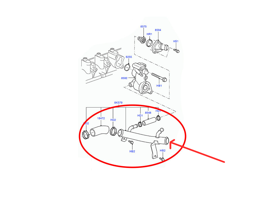 Furtun radiator Ford Focus 04-11, Galaxy 06-15, S-Max 06-15, Transit Connect 02-06, Transit Connect 06-13, motor: 1.8 TDCI, Metal, 1139037; 1461332