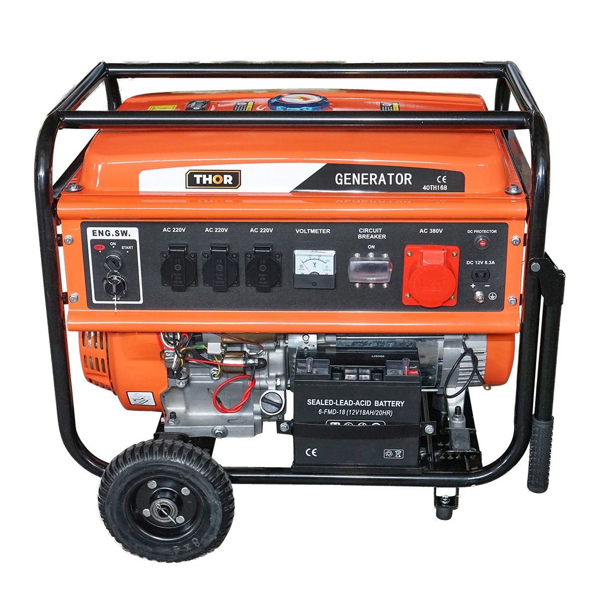 Generator electric pe benzina 220-380V 7.2KW 50Hz cu pornire electrica/manuala THOR