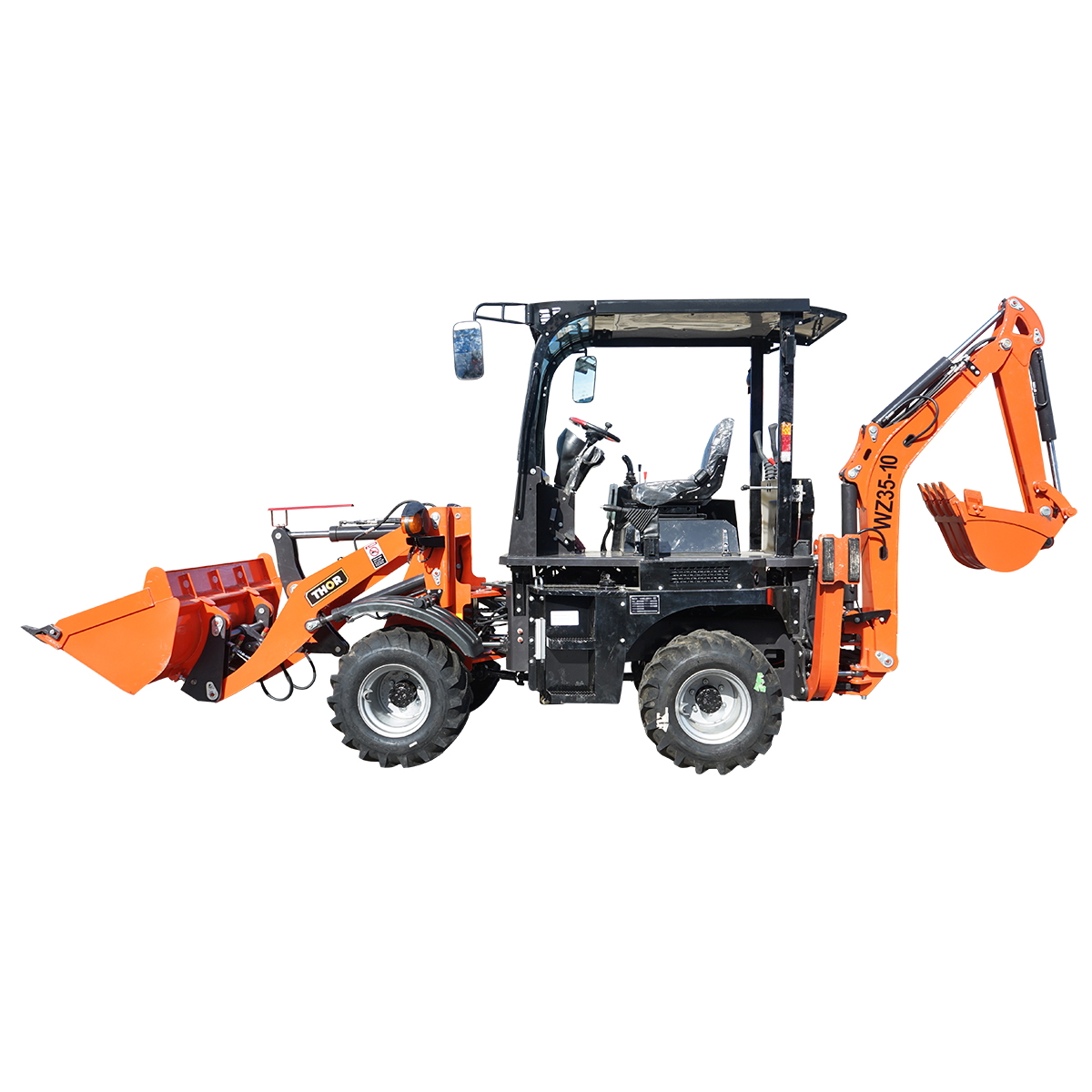 Buldoexcavator 3,5T, motor diesel 36.8kW, 2400RPM, 5600x1680x2730mm