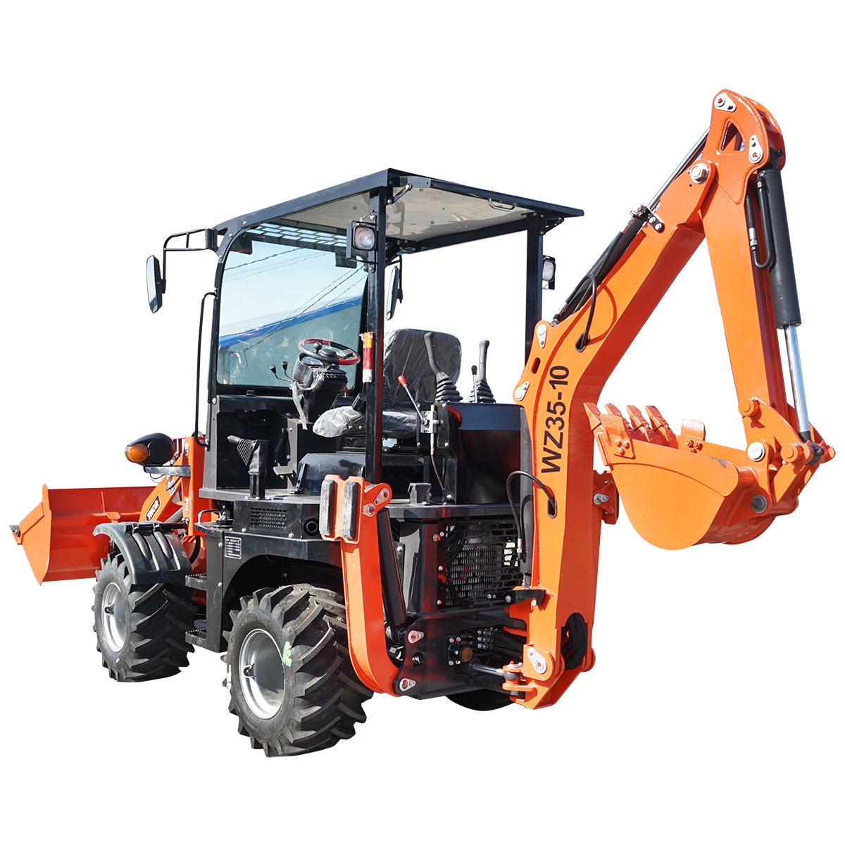 Buldoexcavator 3,5T, motor diesel 36.8kW, 2400RPM, 5600x1680x2730mm