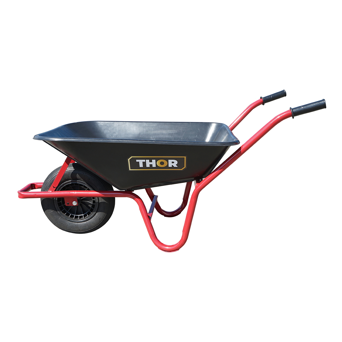 Roaba THOR cuva plastic 80 L, sarcina maxima 150 kg, cuva 900x670/625x255 mm, roata pneumatica 350/8 cu janta plastic, cadru metalic
