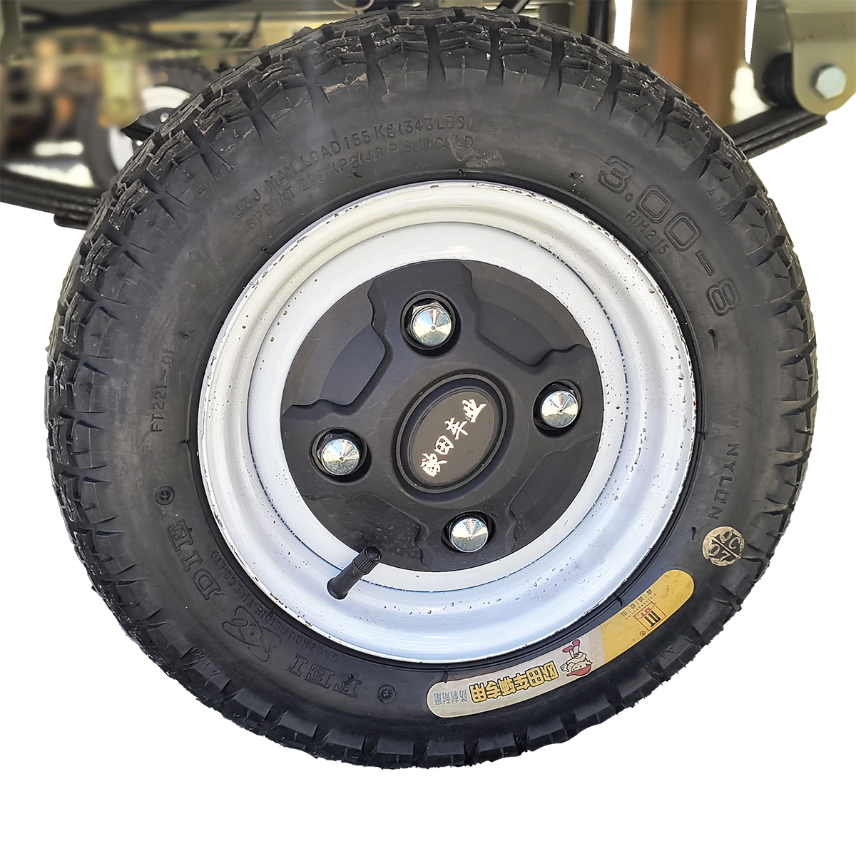 Carucior platforma electrica transport marfa THOR cu bancheta si obloane, 1200W, 60V, baterie 20Ah, viteza 15-30 km/h, sarcina maxima 1000Kg, 2.5x1.25m, anvelopa 3.00-8, frana tambur