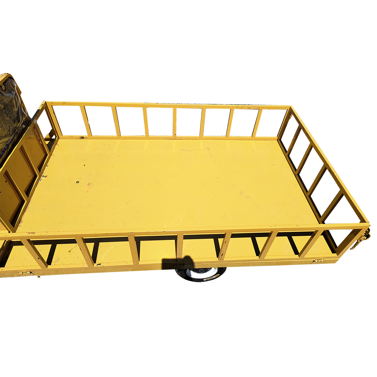 Carucior platforma electrica transport marfa THOR cu bancheta si obloane, 1200W, 60V, baterie 20Ah, viteza 15-30 km/h, sarcina maxima 1000Kg, 2.5x1.25m, anvelopa 3.00-8, frana tambur