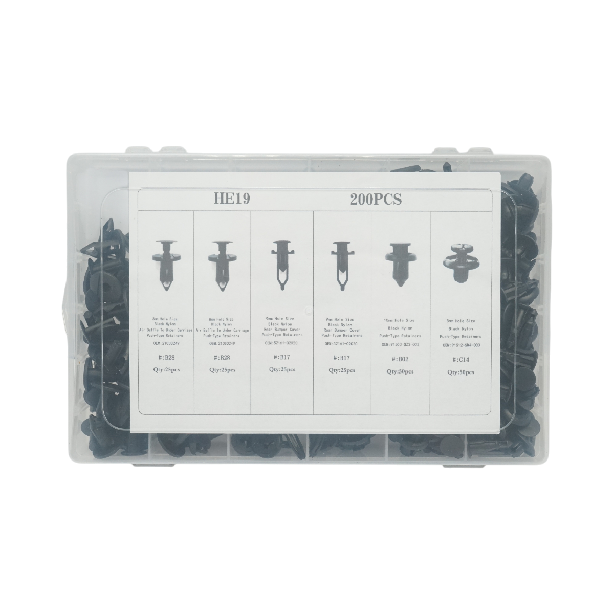 Trusa clipsuri plastic auto universale 200 piese