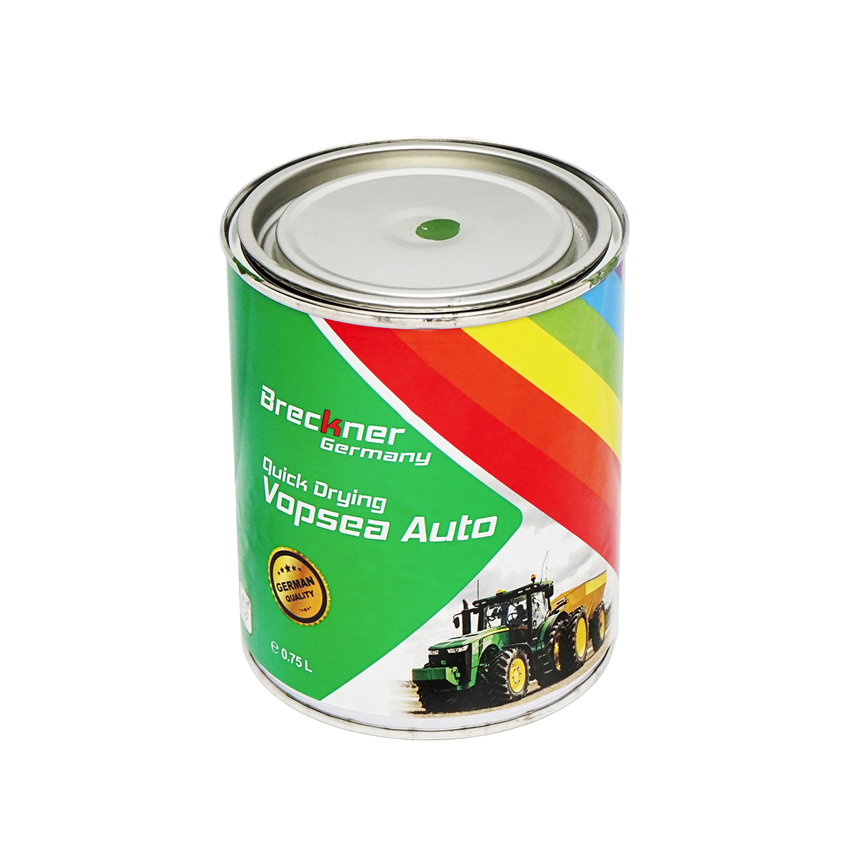 Vopsea auto verde tip Fendt 0,75L Breckner Germany, email alchidic Premium pentru retus auto si metal, uscare 1-3 h la atingere, aplicare 5-35 C