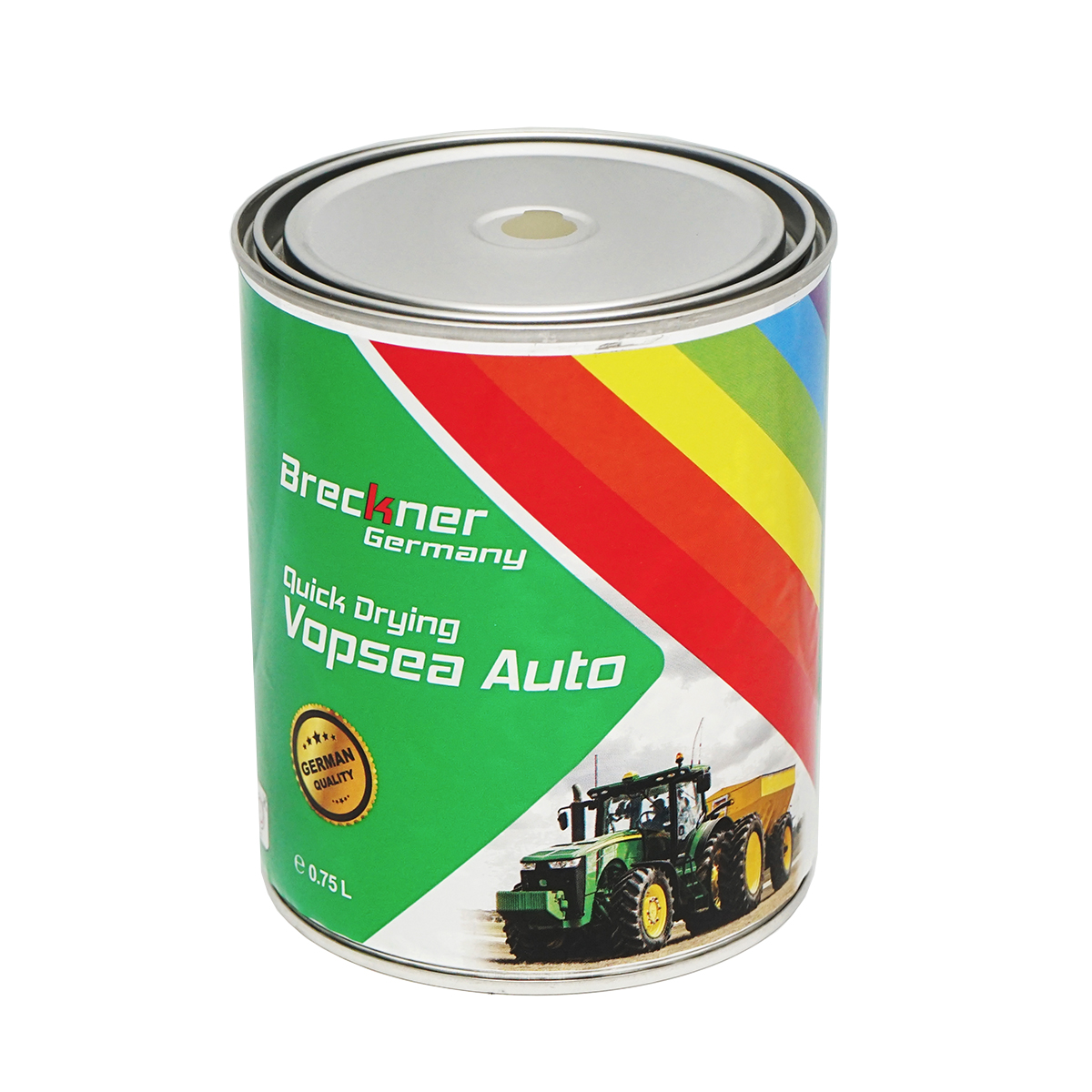 Vopsea auto bej tip Zetor 0,75L Breckner Germany, email alchidic Premium pentru retus auto, metal interior/exterior, uscare 1-3h la atingere, aplicare 5-35 C