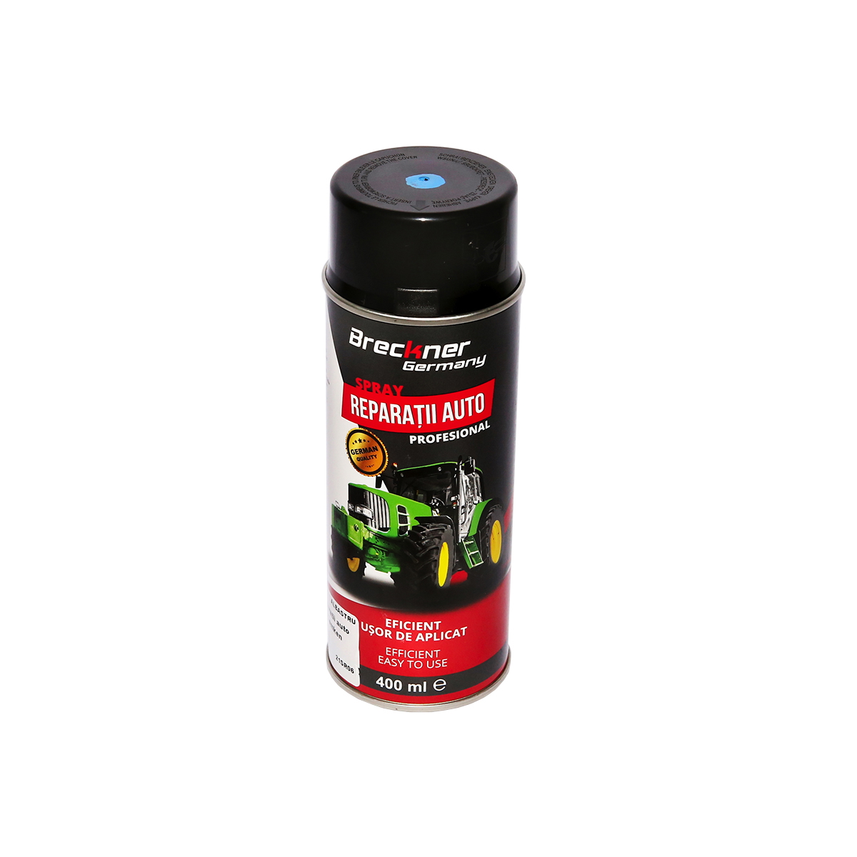 Spray vopsea pentru reparatii auto Breckner Germany, vopsea alchidica pentru suprafete metalice, aplicare 15-20 cm, strat uscat 40 +/- 5 um, consum 110-130 ml/m2