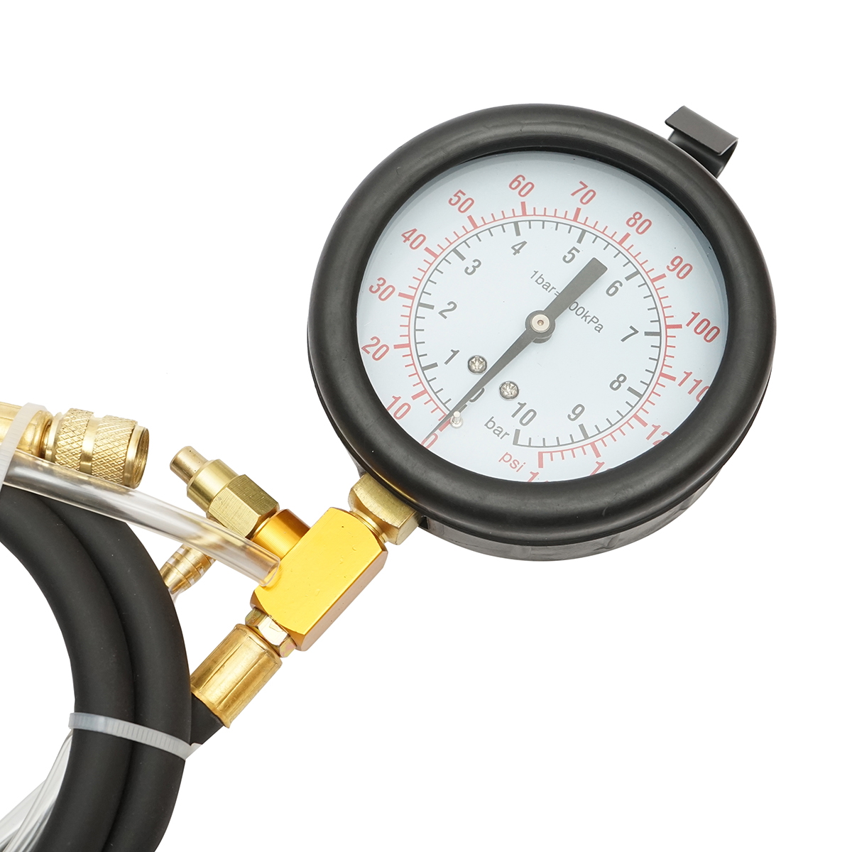 Trusa tester presiune sistem injectie BENZINA 0-10 bar (0-140 PSI) cu manometru si adaptoare, compatibila Bosch CIS TBI multipunct - Breckner Germany