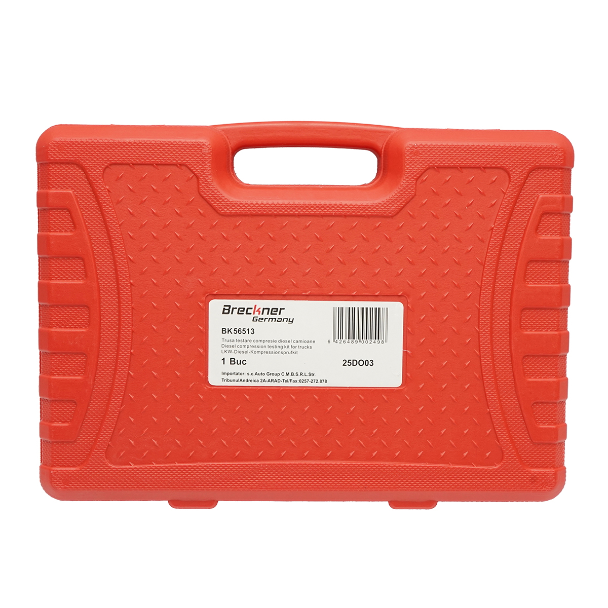 Trusa tester compresie motoare diesel camioane 0-70 bar Breckner Germany, manometru 0-70 bar, adaptoare bujie preincalzire M8/M10/M12/M22 si adaptoare injector M20/M22/M24
