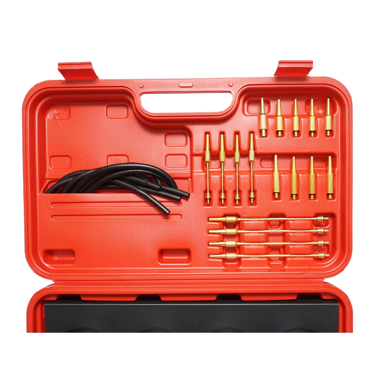 Trusa sincronizare injectie/carburatoare Breckner Germany, 4 manometre analogice vacuum, furtunuri 8x5x750 mm, conectori M6x0.75 si M6x1.00, extensii 3.9x52 mm si 3.9x122 mm