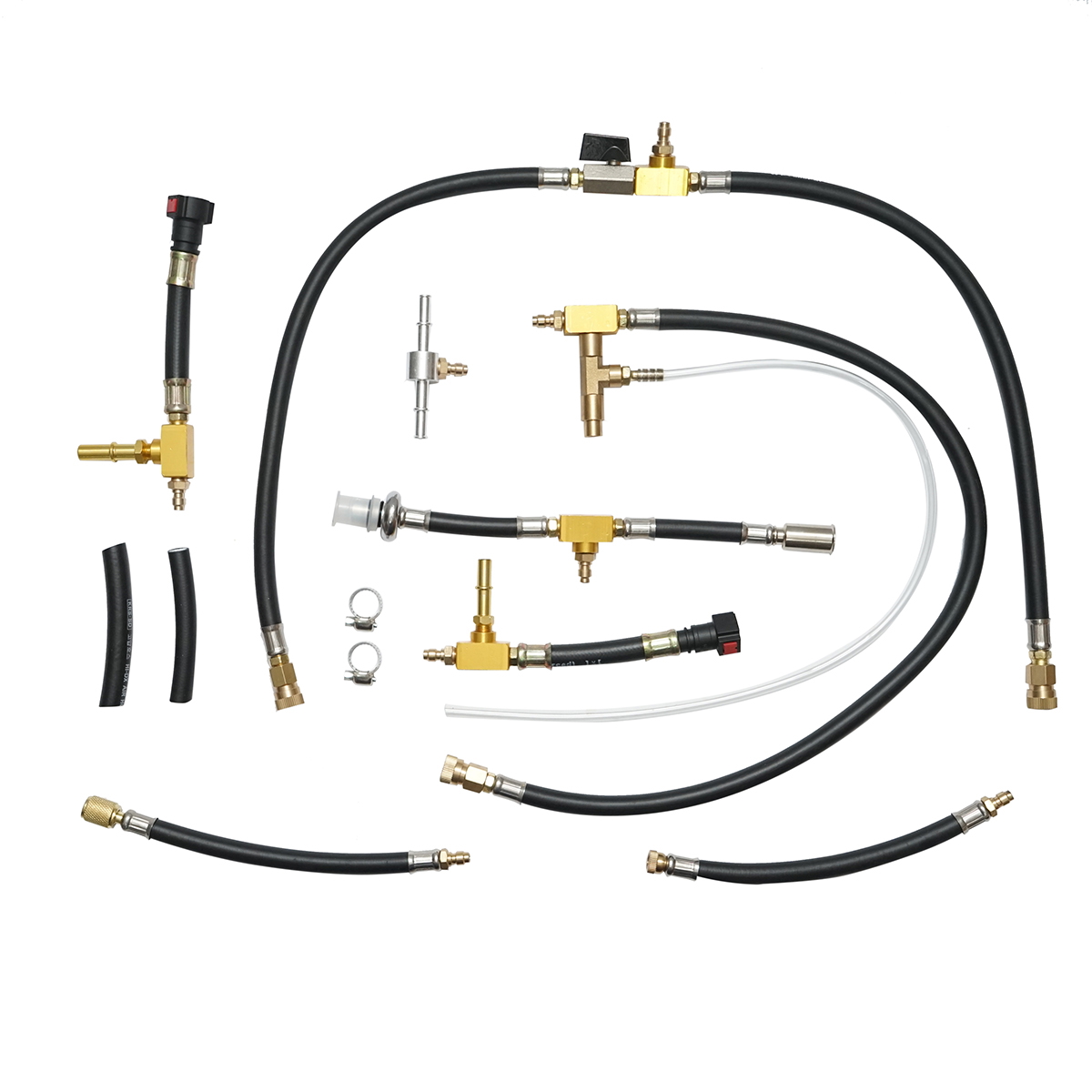 Trusa tester presiune sistem injectie benzina cu 2 manometre si adaptoare universale, Breckner Germany