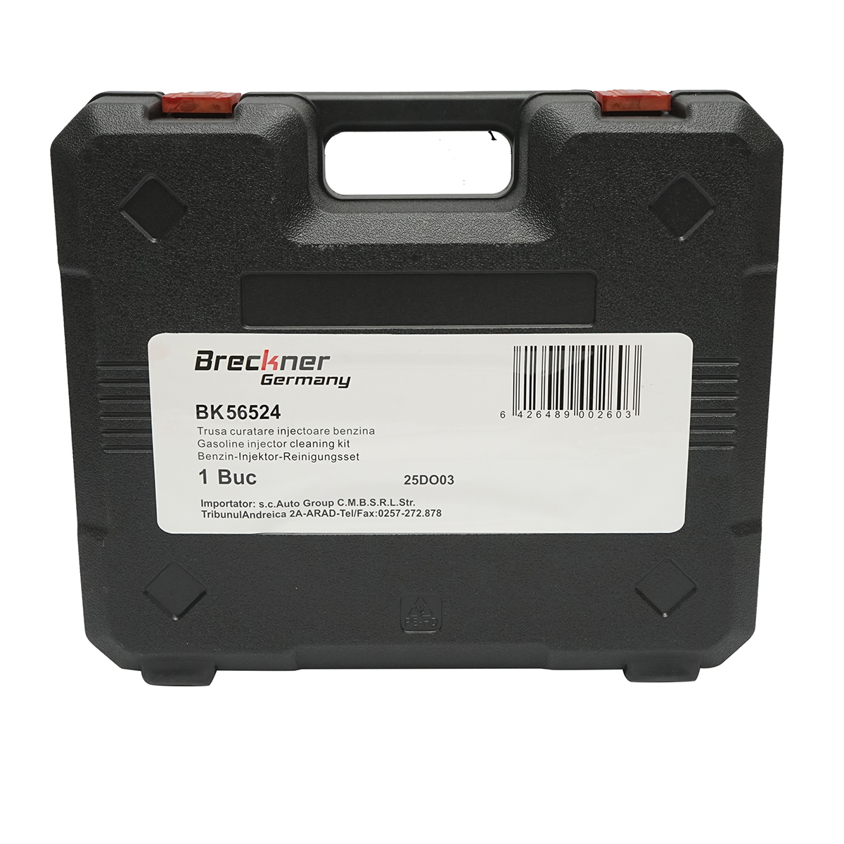 Trusa curatare injectoare benzina prin admisie 39 piese Breckner Germany, adaptoare M8x0.75, 7/16-20 UNF, M12x1.5, M14x1.5, M16x1.5, pentru GM Chrysler BMW Europa Benz VW Audi Mazda Toyota Ford