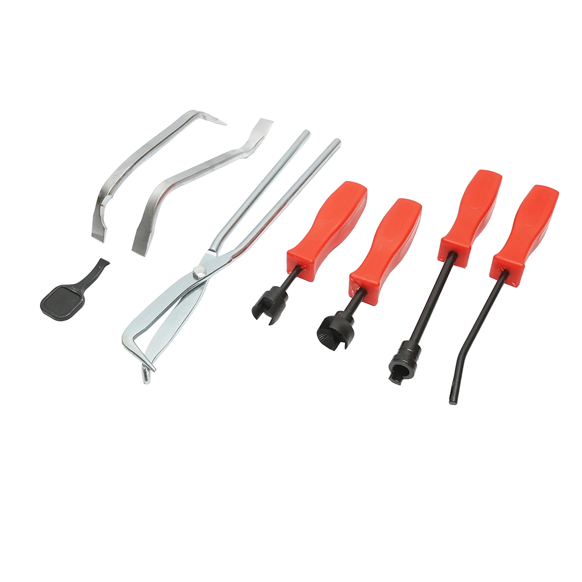 Trusa universala montare/demontare saboti frana tambur Breckner Germany, 8 piese: cleste 325 mm, 4 surubelnite cu fante, 2 linguri profilate, blocator arc