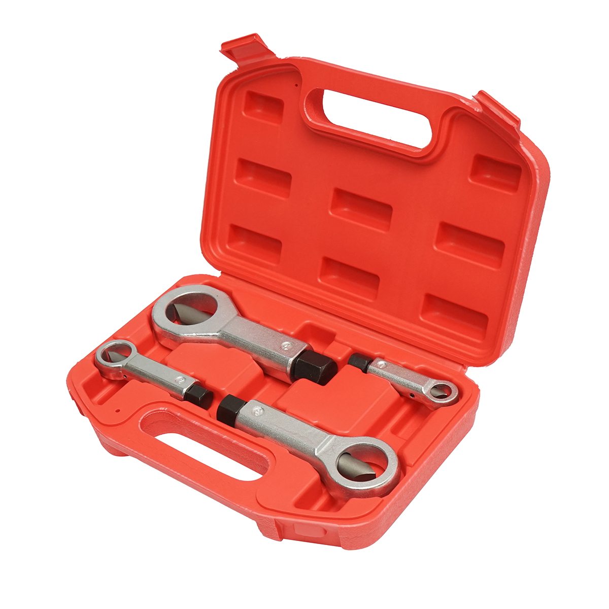 Trusa dispozitive taiat si indepartat piulite blocate/gripate/ruginite 9-27 mm, 4 unelte (9-12, 12-16, 16-22, 22-27 mm) Breckner Germany