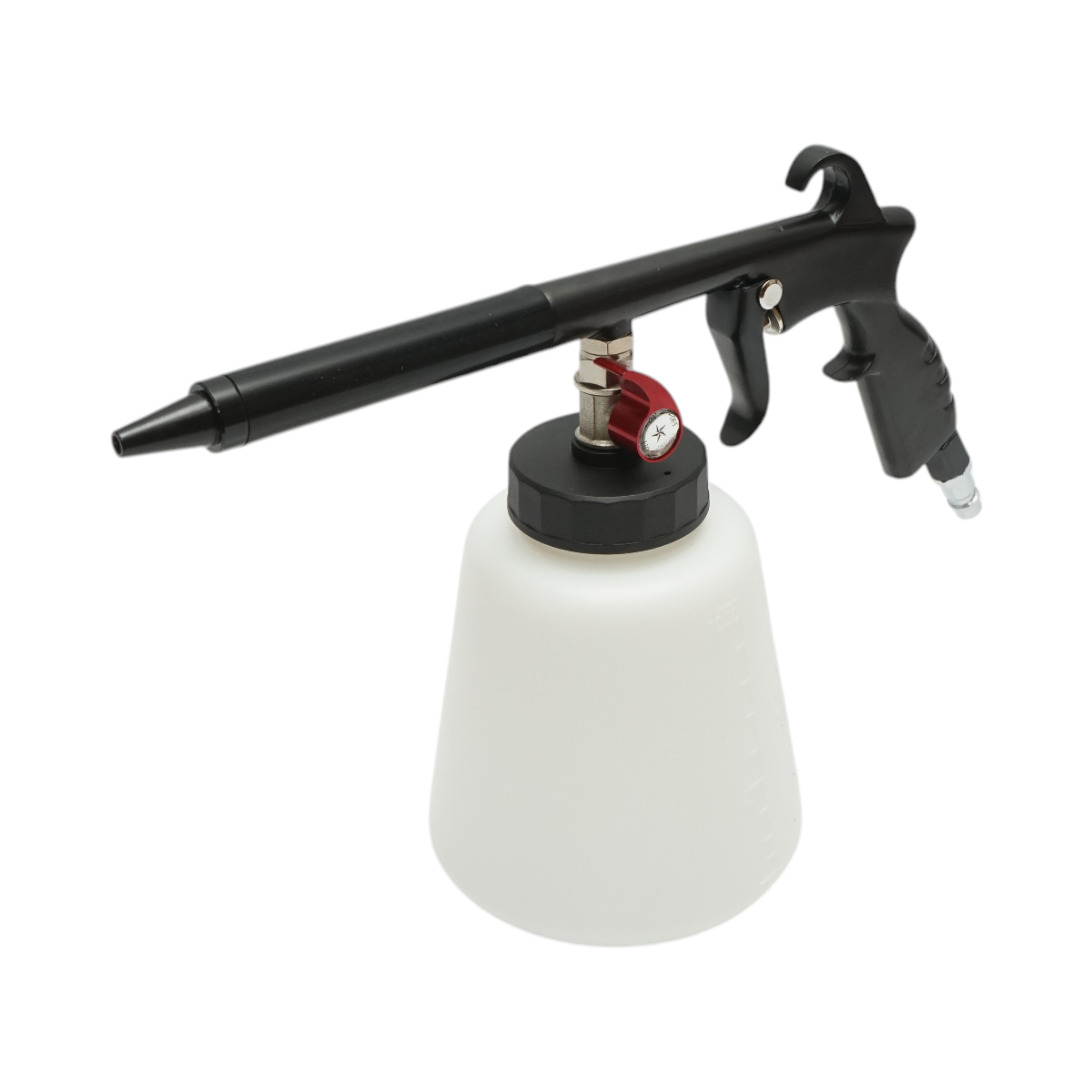 Pistol detailing interior Tornador pneumatic cu rezervor 1L Breckner Germany, 6-8 bar, 200-300 L/min, racord 1/4, rezervor plastic rezistent alb