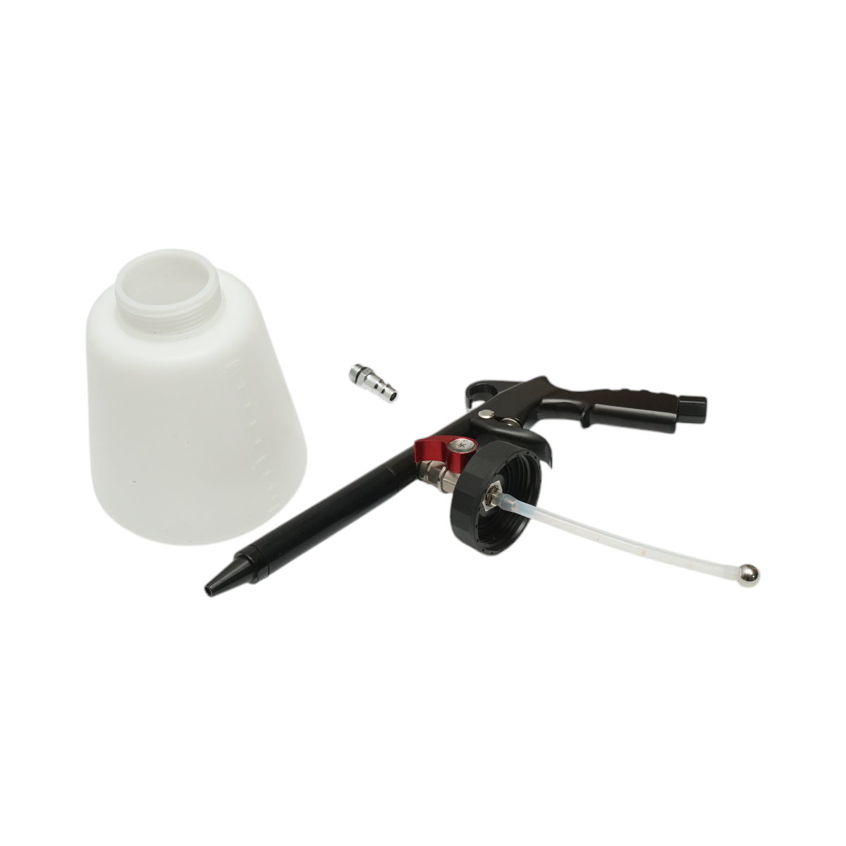 Pistol detailing interior Tornador pneumatic cu rezervor 1L Breckner Germany, 6-8 bar, 200-300 L/min, racord 1/4, rezervor plastic rezistent alb