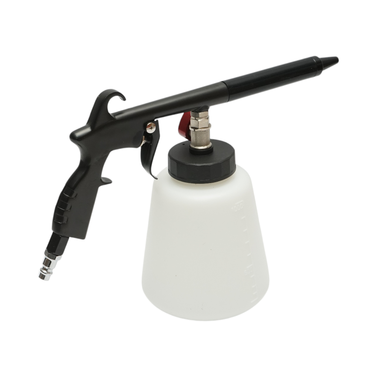 Pistol detailing interior Tornador pneumatic cu rezervor 1L Breckner Germany, 6-8 bar, 200-300 L/min, racord 1/4, rezervor plastic rezistent alb