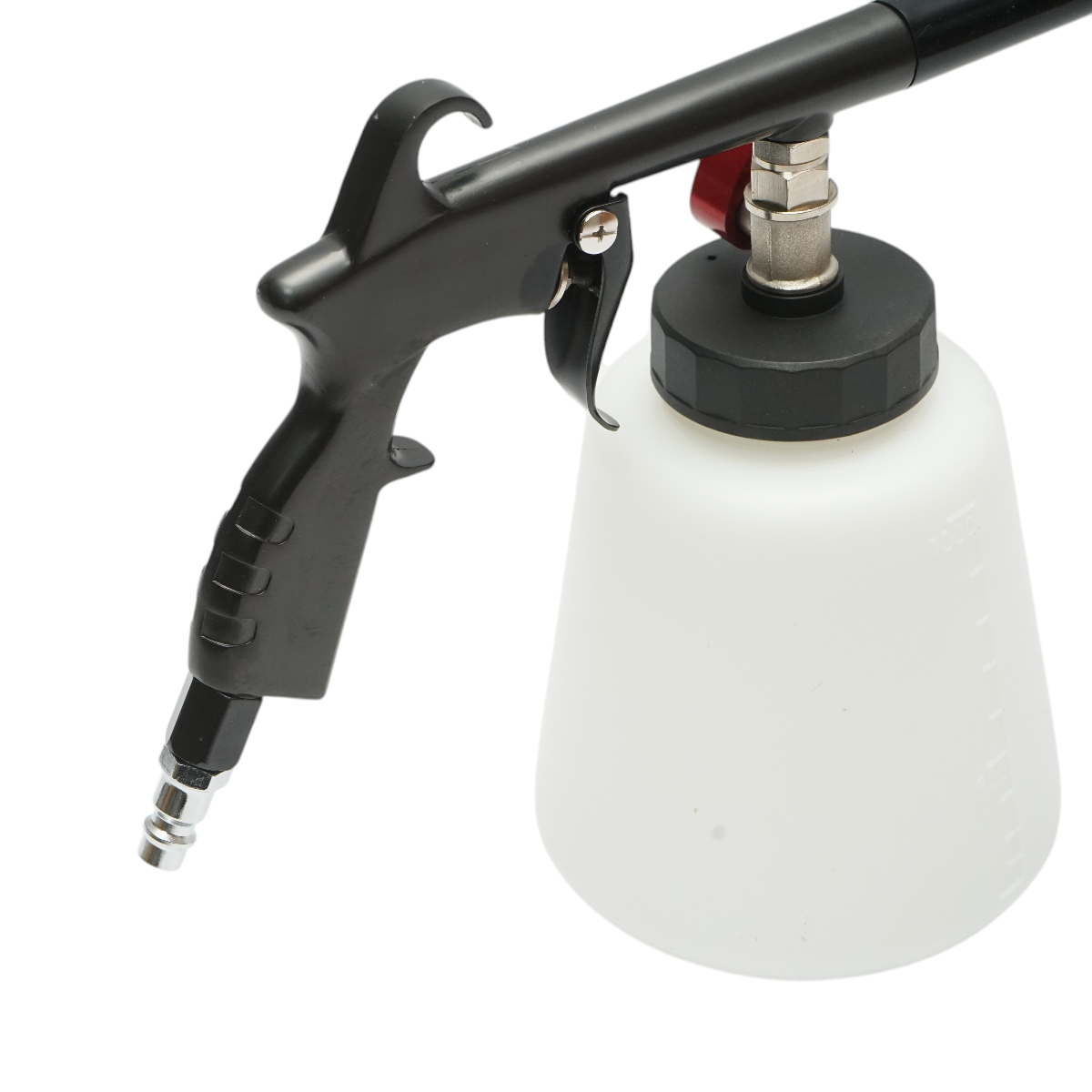 Pistol detailing interior Tornador pneumatic cu rezervor 1L Breckner Germany, 6-8 bar, 200-300 L/min, racord 1/4, rezervor plastic rezistent alb