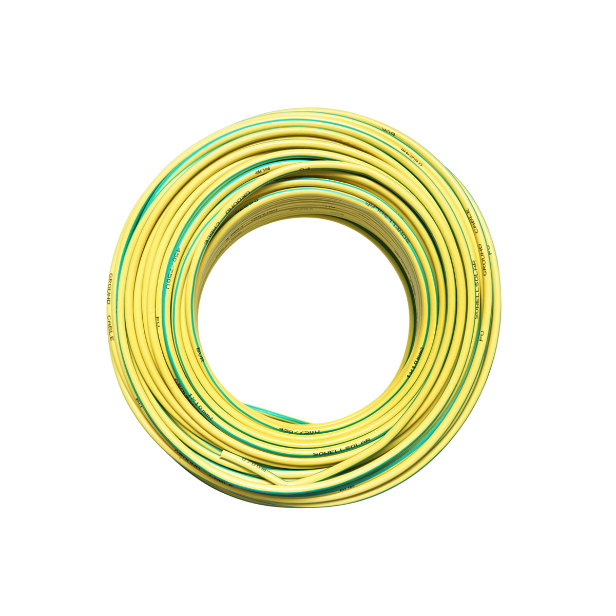 Cablu impamantare MYF din cupru litat multifilar 1x10 mm, izolat PVC, 450-750 V, galben-verde, rola 100 m