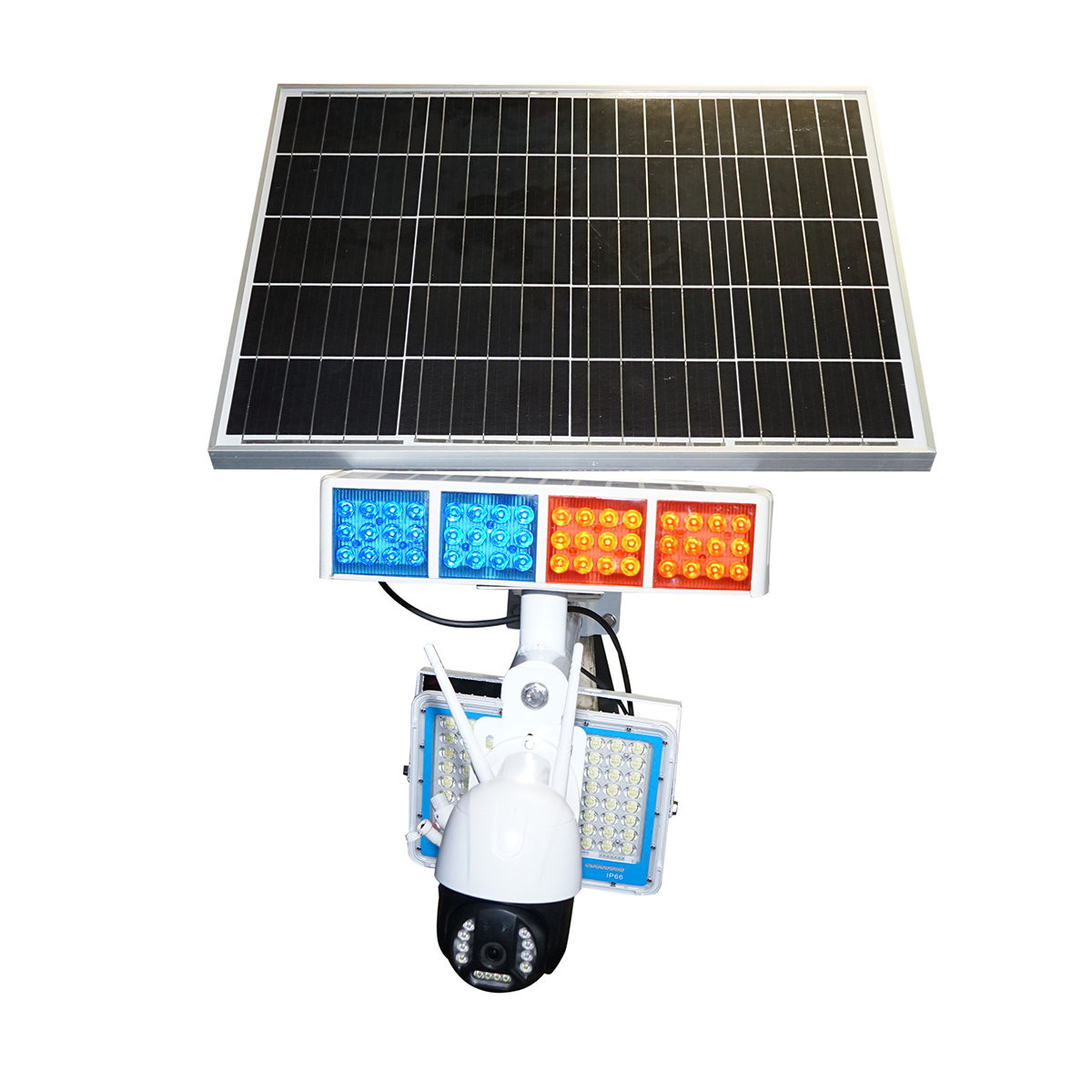 Lampa LED 300W cu panou solar 60W, 960 LED, 6000K, baterie 14000mAh, camera supraveghere WIFI cu alarma detectie, rotire PTZ 360, stocare MicroSD (neinclus), Breckner Germany