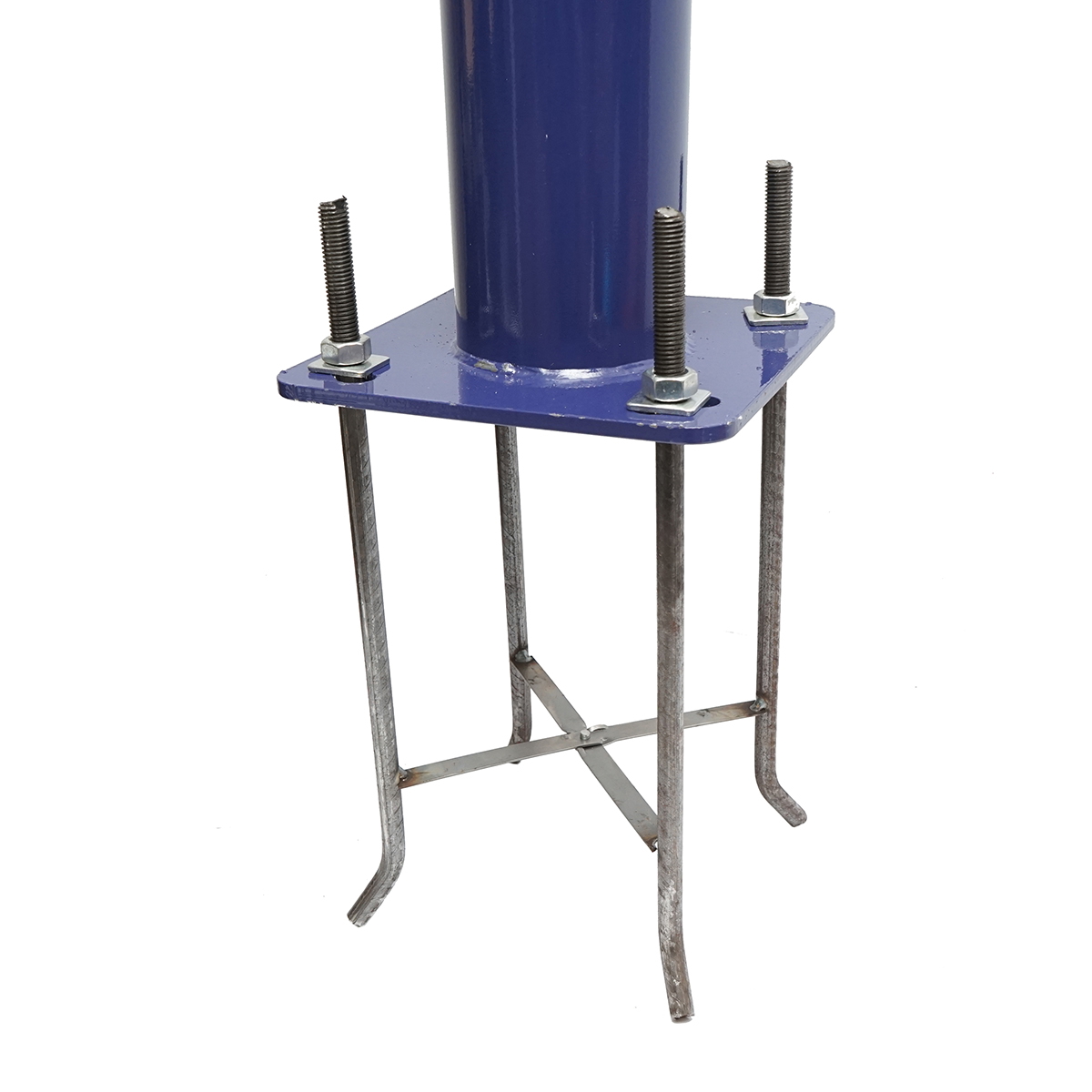 Stalp iluminat 4 m din OTEL, 3 sectiuni, cu FLANSA montare pe ciment/beton, diametru baza 114 mm, sectiuni 76 mm, Breckner Germany