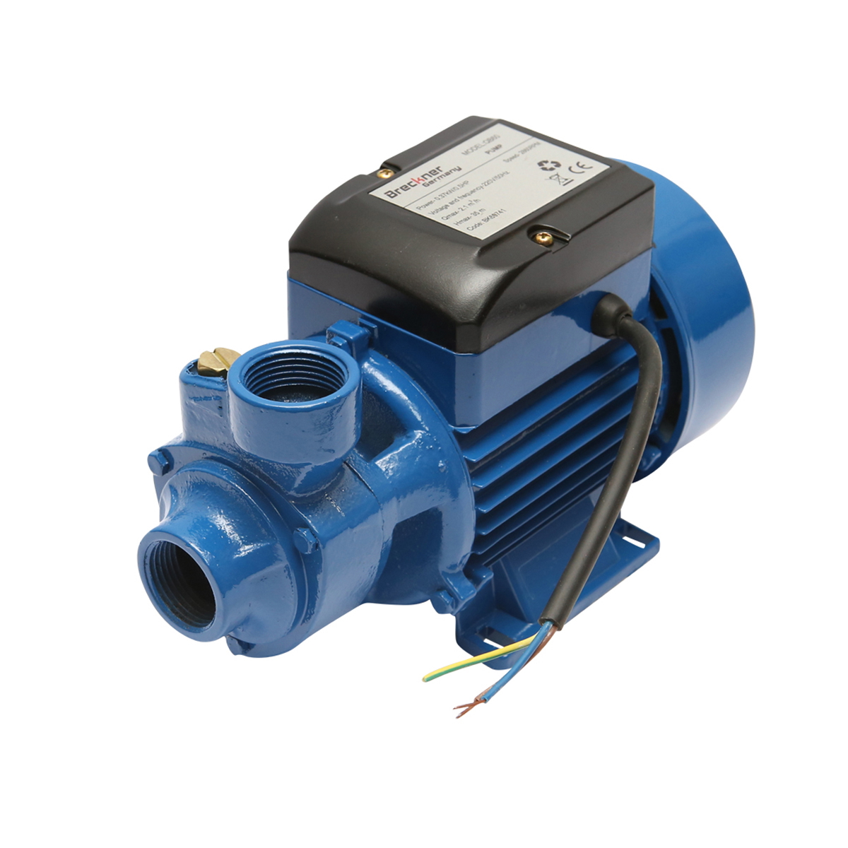 Pompa apa de suprafata Breckner Germany QB60, 370W, 220V 50Hz, debit 35L/min (2.1 m3/h), inaltime descarcare 32 m, adancime absorbtie 8 m, fonta, IP44, racord 1 x 1, 265x130x160 mm, 5.2 kg